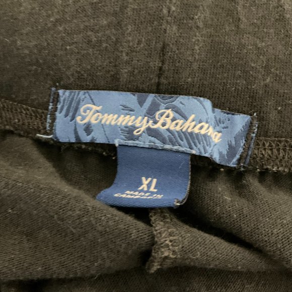 Tommy Bahama Lounge Pants XL Black Drawstring Waist Pockets Wide Leg - Picture 10 of 10